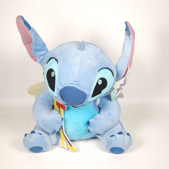 Disney Valentine’s Cupid Stitch Large Plush‎ Stuffed Figure Toy Blue 11.5" NWT - Picture 1 of 15